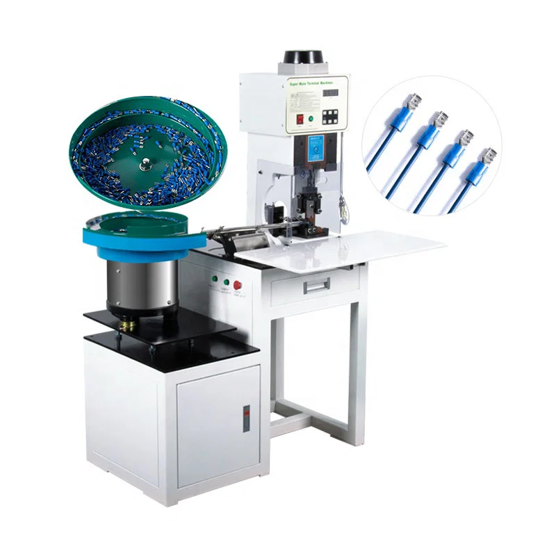 Loose Terminals Crimping Machine With Vibration Plate Feeding, Wire Loose Terminal Crimping Machine, Cable Lug Crimping Machine, Plastic Shell Terminal Crimping Machine 带振动板送料的松散端子压接机, 电线松散端子压接机, 电缆接线片压接机, 塑料外壳端子压接机