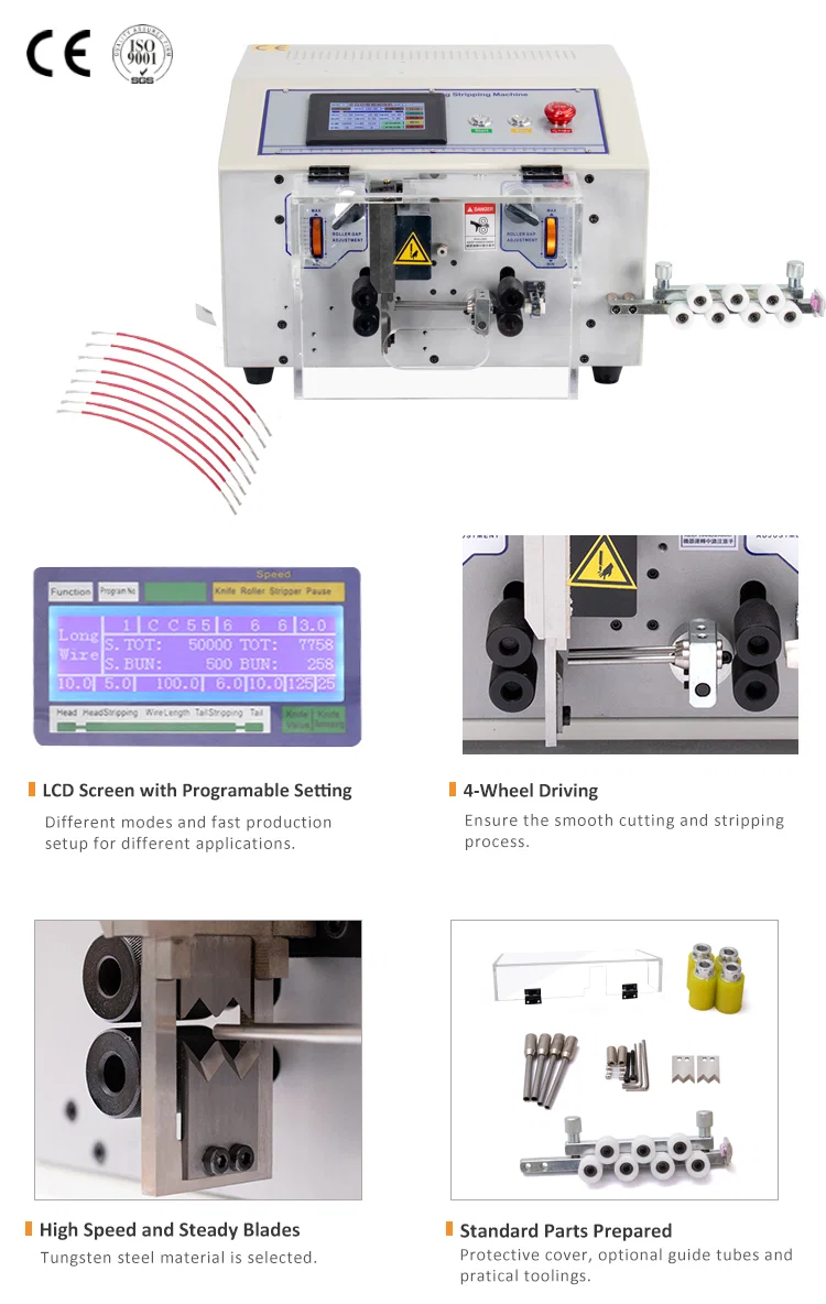 Touch Screen Automatic Cable Wire Cutting Stripping Machine For 0.1-6mm2 WPM-SDB2S Automatic Wire Stripping Machine, Cable Peeling Stripping Machine, Wire Cutting Stripping Machine 触摸屏自动电缆剪线剥皮机,适用于 0.1-6mm2 WPM-SDB2S 自动剥线机,电缆剥皮剥皮机,剪线剥皮机