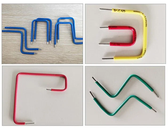 Sample display of Wire Cutting Stripping Bending Machine, Strip Wire Bending Machine, Cabel Stripping Bending Machine 线切割剥线弯曲机, 剥线弯曲机, 电缆剥线弯曲机样品展示