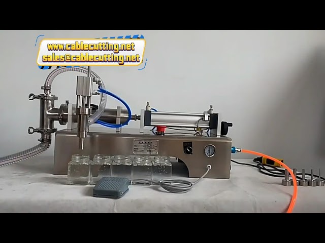 小型卧式手动灌装机 | 果汁洗衣液单头气动液体灌装设备