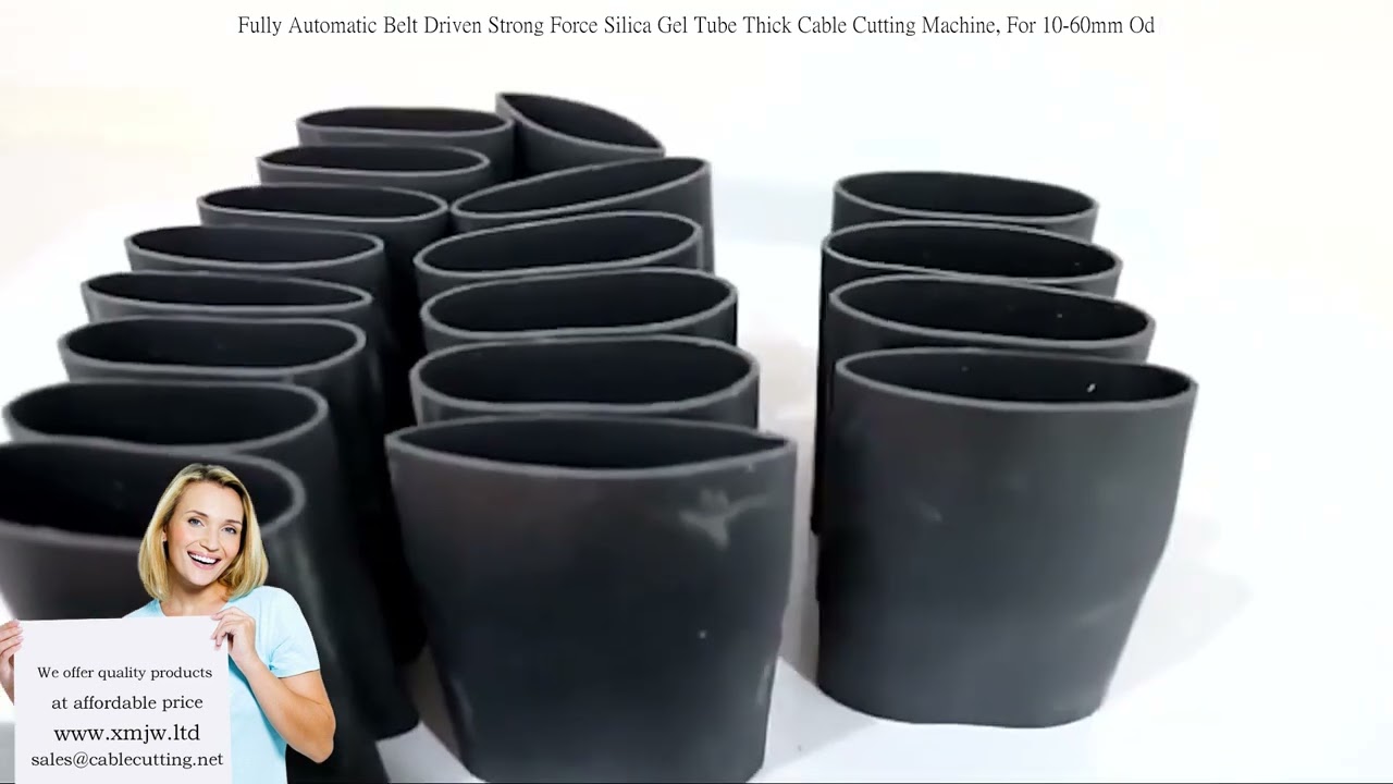 全自动皮带驱动强力硅胶管厚电缆切割机，适用于外径10-60mm