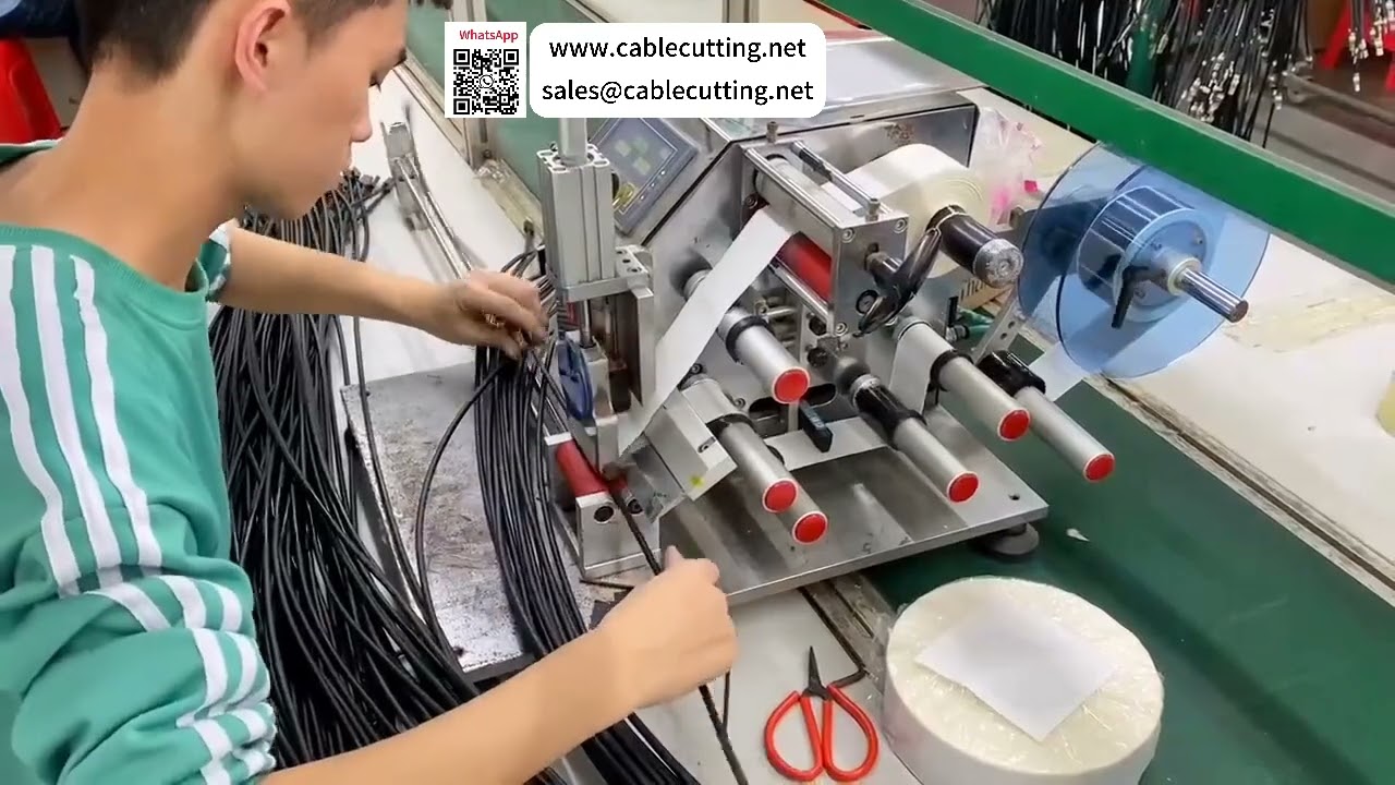 台式滚贴标签机 精密包裹式贴标线束加工工具